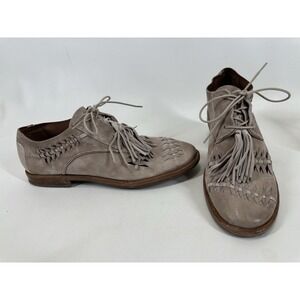 A.S.98 ZURI gray tan leather shoes Size 41 Tassel Lace Up AS 98